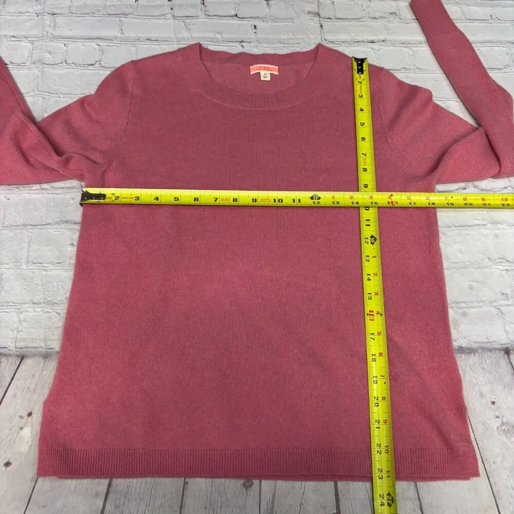 J. Crew Women 100% Cashmere Sweater Size Medium Pink C117 -25